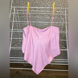 Zara Handkerchief Scarf Pink Party Crop Top